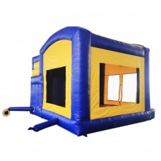 ALEKO Commercial Grade Bounce House with Basketball Hoop, Slide, Climbing Wall and Blower - Blue and Yellow Banana Design   570605801